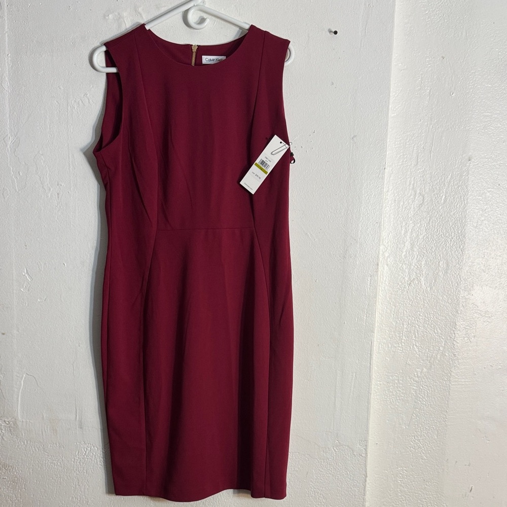 Calvin Klein Rich Burgundy Midi Dress